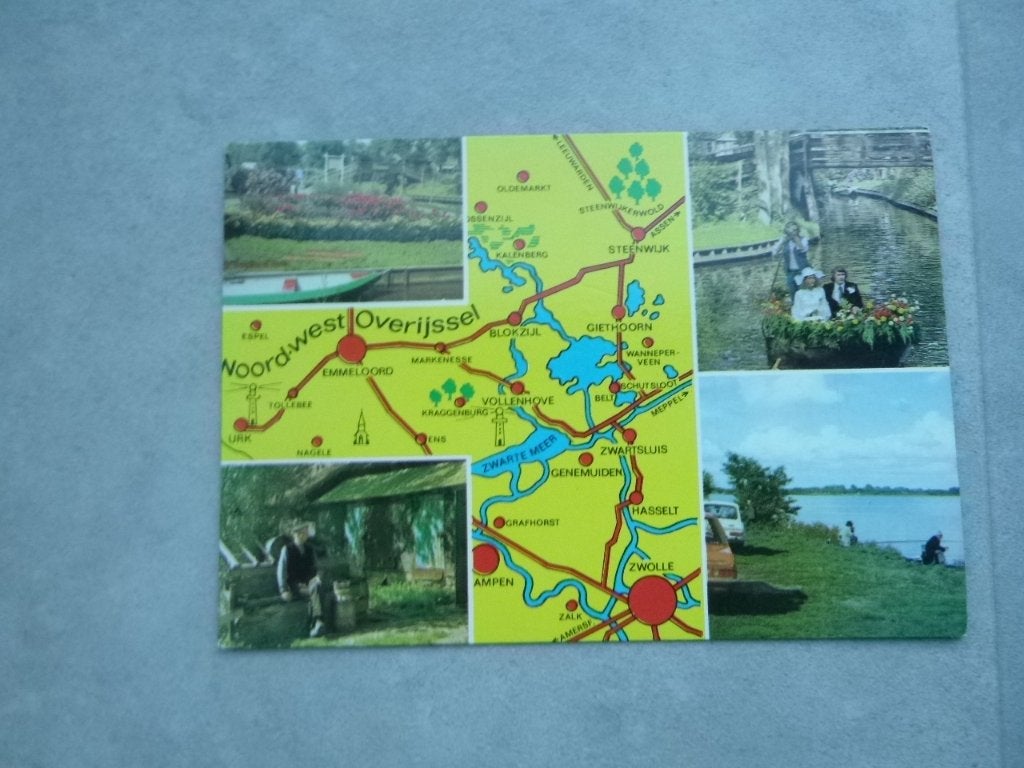 Noord west ov. Giethoorn/Blokzijl/Steenwijk, Verzenden, 1980 tot heden, Ongelopen, Overijssel