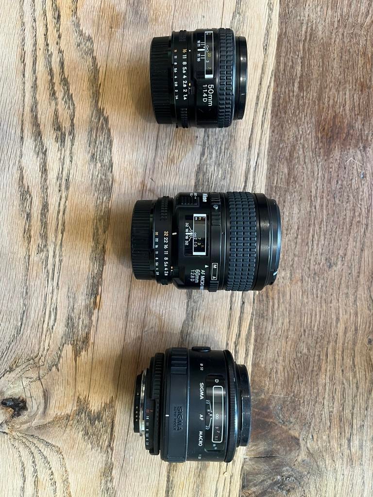 Nikon AF D objectieven zie omschrijving, Ophalen of Verzenden, Zo goed als nieuw, Macrolens