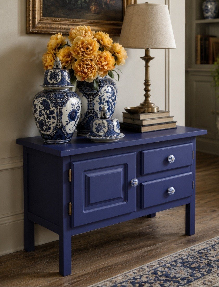 Blauw Dressoir kast ladenkast opbergkast kastje !, Ophalen, 25 tot 50 cm, 100 tot 150 cm, Minder dan 100 cm