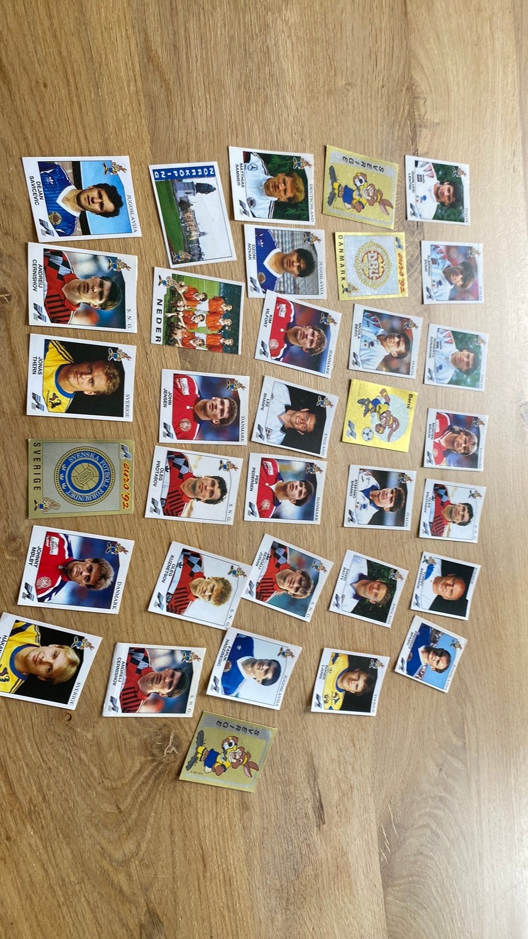 Panini 34 x euro 92 voetbalplaatjes, Ophalen of Verzenden, Zo goed als nieuw, Buitenlandse clubs, Poster, Plaatje of Sticker