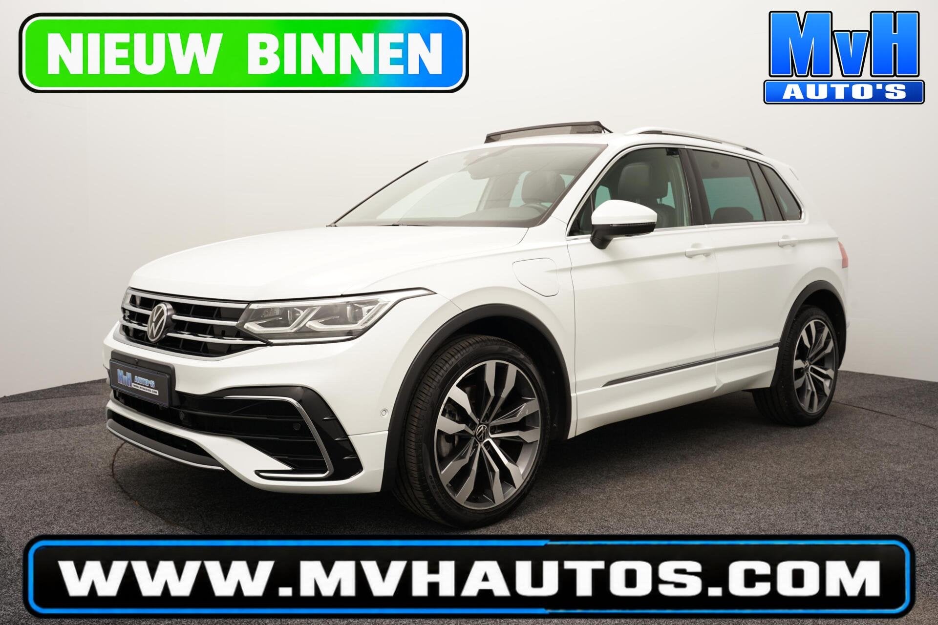 Volkswagen Tiguan 1.4 TSI PHEV R-Line|PANO|STOEL/STUUR.VERW, Zwart, 4 cilinders, Met garantie (alle), Wit