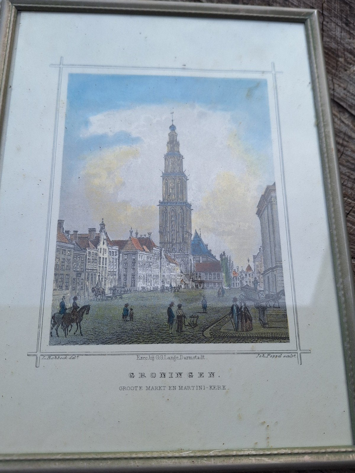 Martinitoren Groningen - Originele Staalgravure 1858, Antiek en Kunst, 1800 - 1899, Stadsgezicht, Ophalen of Verzenden, Gravure