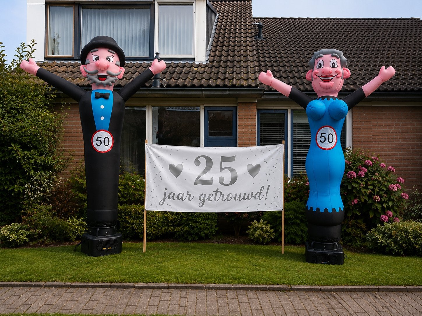 25 jaar getrouwd skyblowers, Hobby en Vrije tijd, Feestartikelen | Verhuur, Ophalen, Zo goed als nieuw