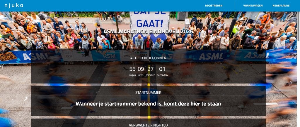 Startbewijs hele marathon Eindhoven 2026, Ophalen of Verzenden, Nieuw, Overige typen, Overige merken