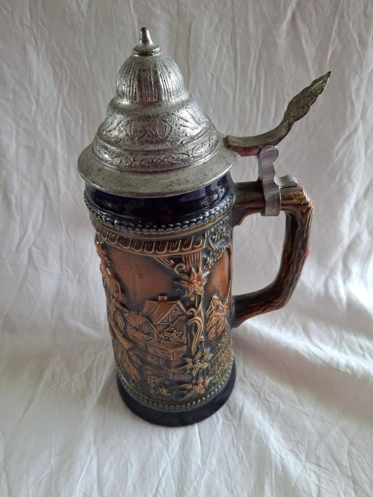 Bierpul met deksel., Antiek en Kunst, Ophalen of Verzenden