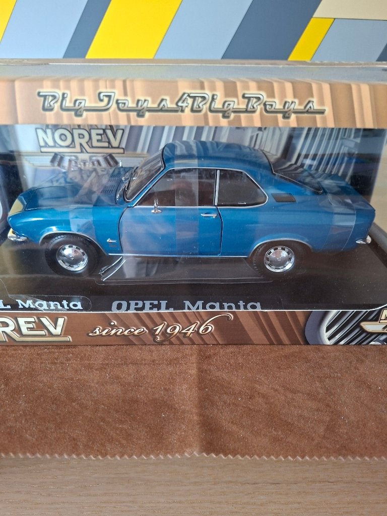 opel manta blauw  1/18, Ophalen of Verzenden, Nieuw, Auto, Norev