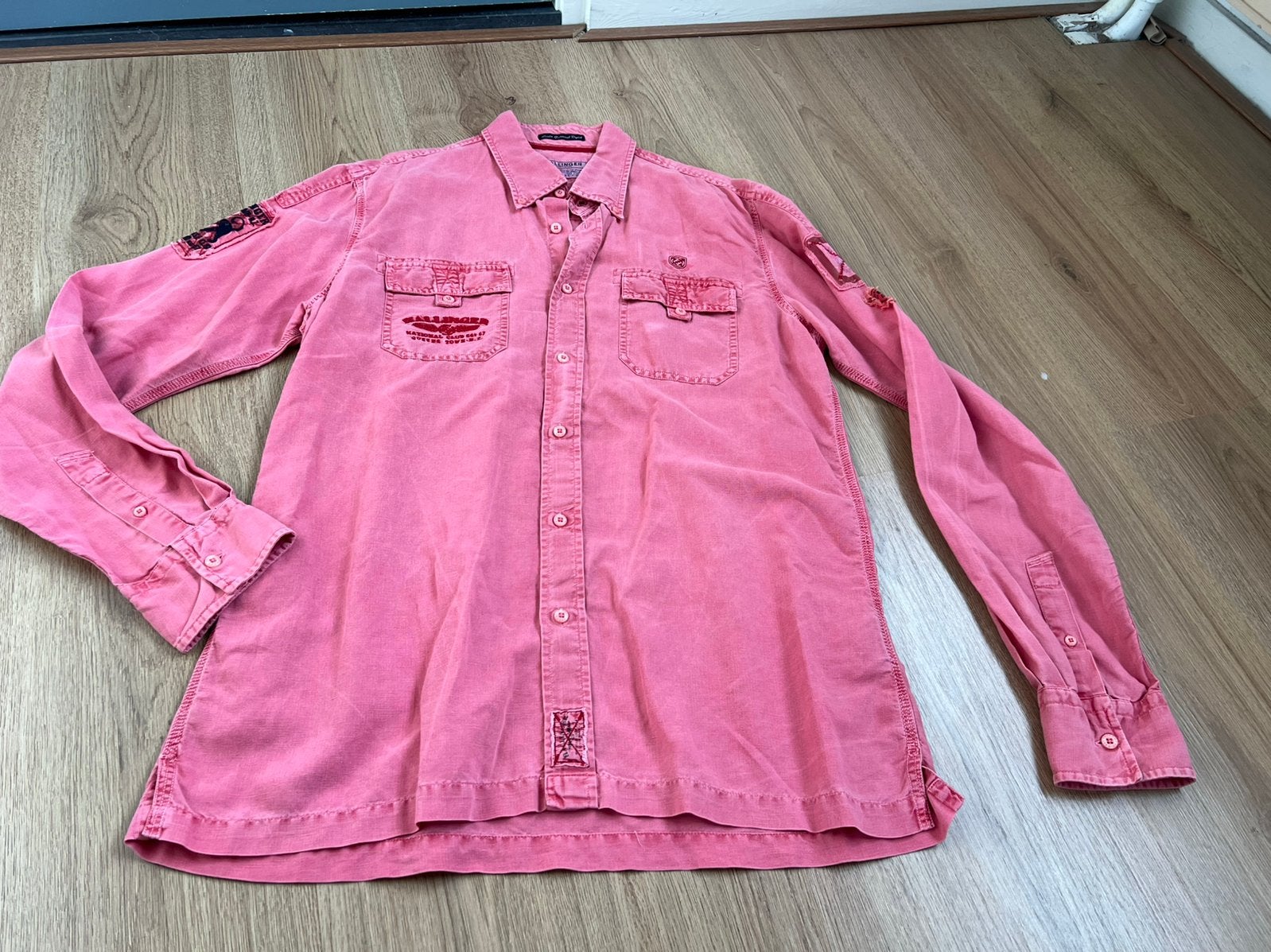 Hallinger roze linnen overhemd xl, Ophalen of Verzenden, Zo goed als nieuw, X, Roze