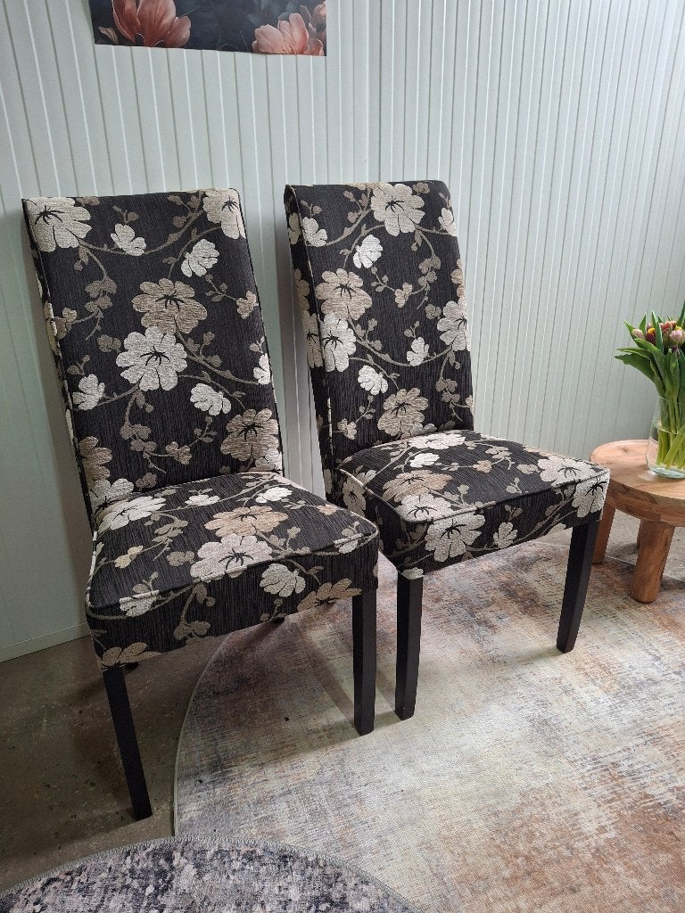 2 Eetkamerstoelen met bloemenprint, nieuw, Huis en Inrichting, Stoelen, Ophalen, Twee, Overige kleuren, Nieuw