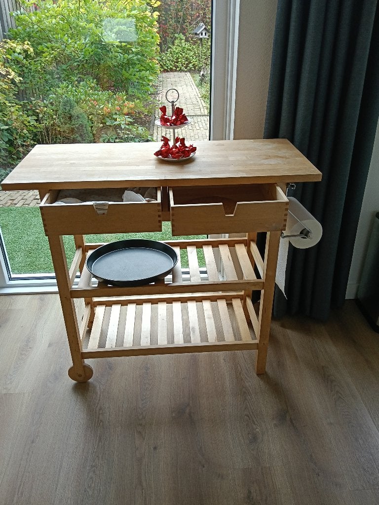 Houten trolley, Ophalen, Gebruikt, Hout, IKEA