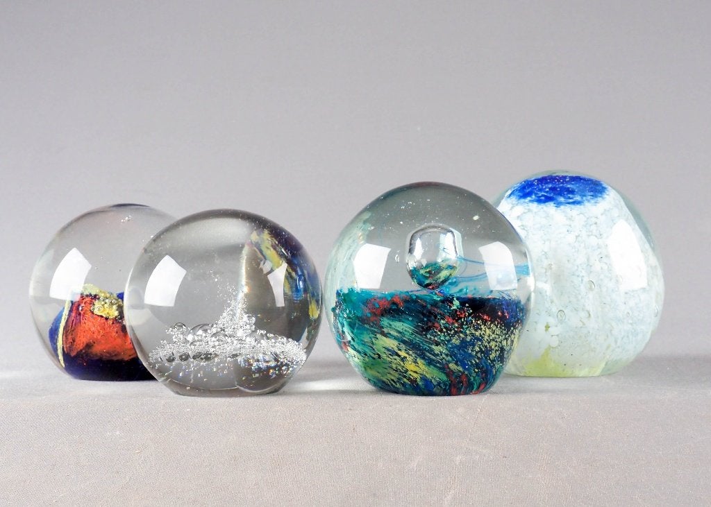 massief glazen presse-papier decoratieve bollen - glaskunst, Antiek en Kunst, Antiek | Glas en Kristal, Ophalen of Verzenden