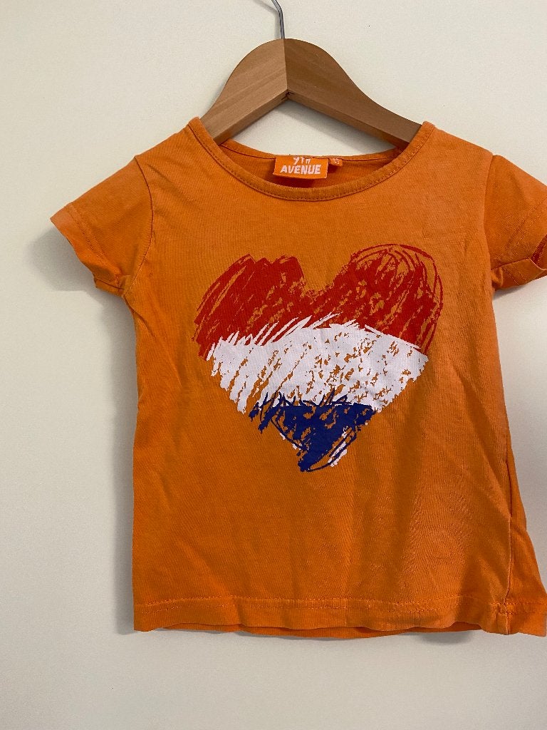 Shirt oranje met NL vlag 86/92, Ophalen of Verzenden, Meisje, Shirt of Longsleeve