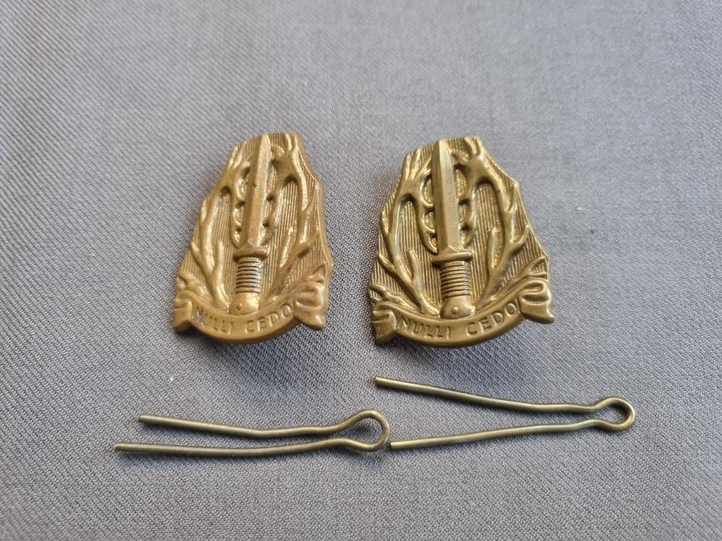 Schouderemblemen Regiment Stoottroepen., Verzamelen, Ophalen of Verzenden, Landmacht, Nederland, Embleem of Badge