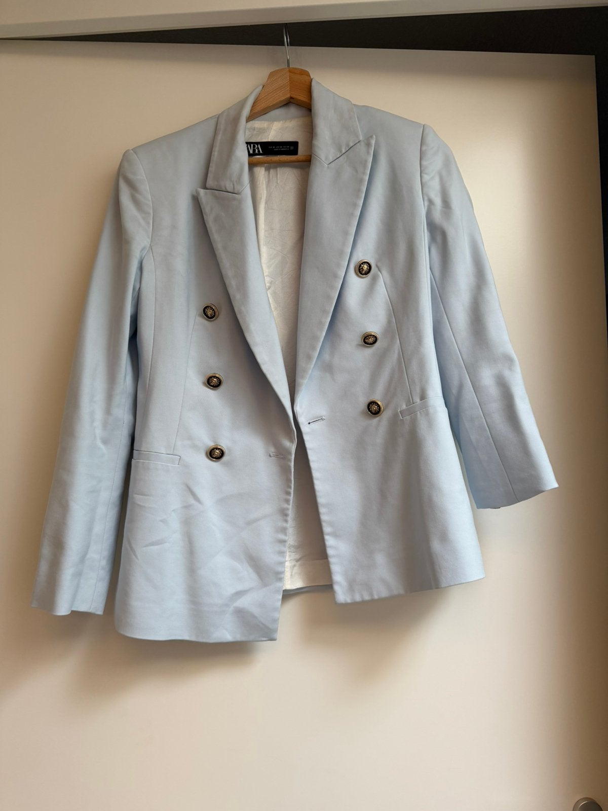 Baby blauw blazer Zara, Ophalen of Verzenden, Zo goed als nieuw, Maat 34 (XS) of kleiner, Blauw