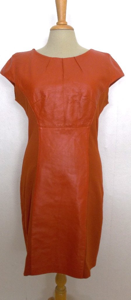 Stoer echt leer/stoffen jurk van designer Jacintha Arts! M, Maat 38/40 (M), Overige kleuren, Verzenden, Zo goed als nieuw