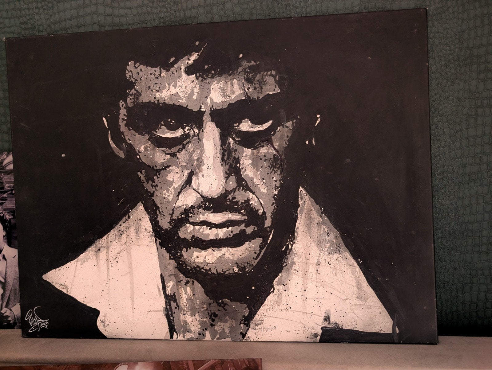 Modern Schilderij: Maffia Thema met Luipaarden, Film, Hout, Op houten frame, Ophalen of Verzenden