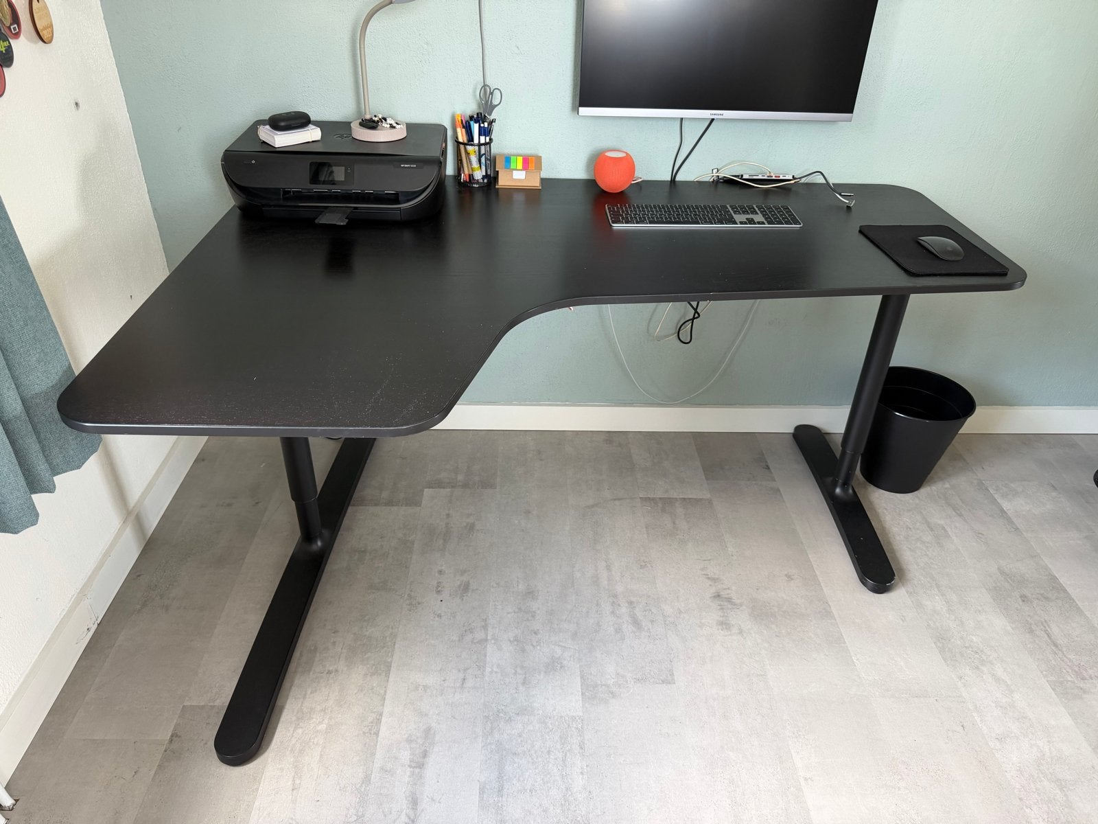 Zwart Hoekbureau van Ikea, Ophalen, Zwart, Gebruikt, Hoekbureau