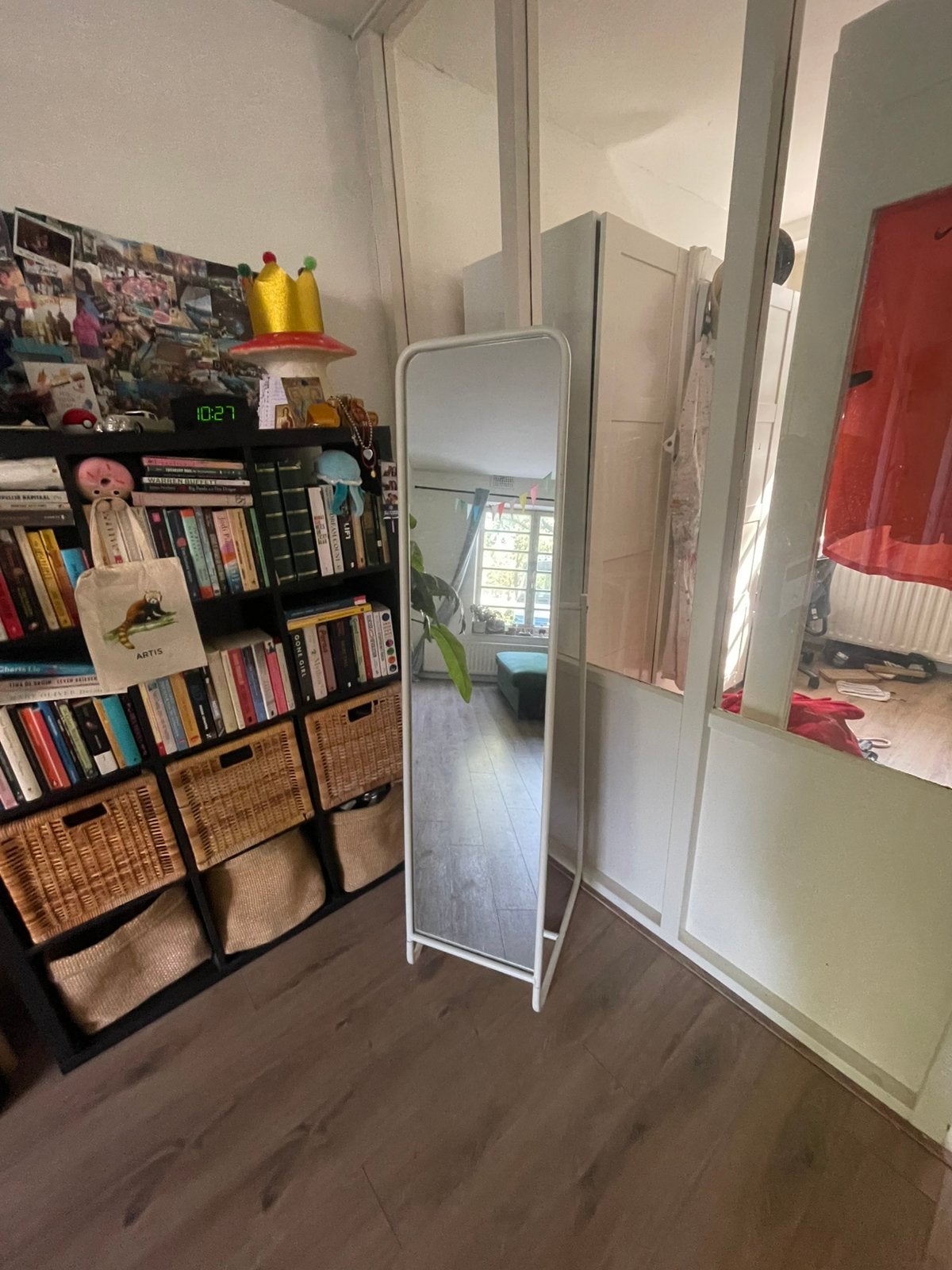 Witte ikea spiegel, Ophalen, Minder dan 50 cm, Zo goed als nieuw, Minder dan 100 cm