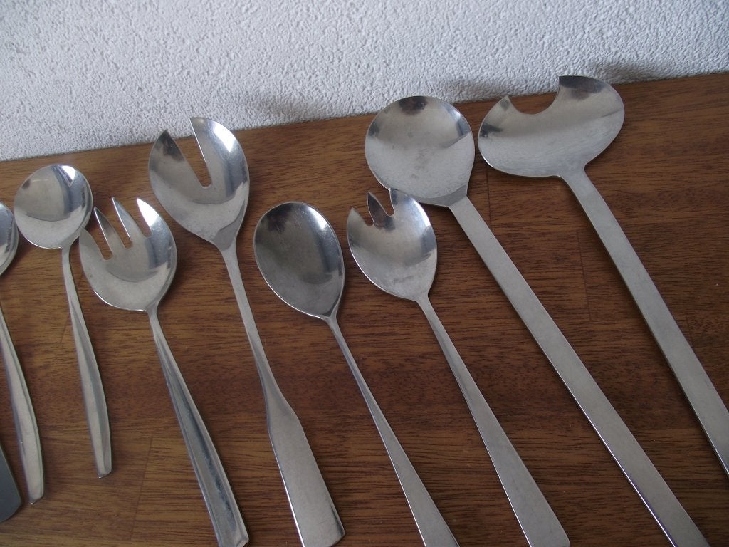14 st div. opscheplepels slacouvert rijstlepel 20-30 cm p st, Antiek en Kunst, Antiek | Bestek, Ophalen of Verzenden