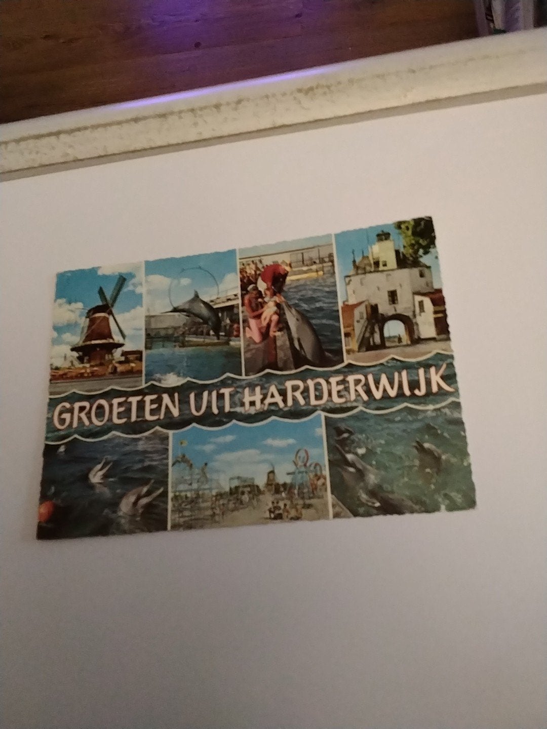 Oude ansichtkaart Groeten uit Harderwijk, Verzamelen, Ansichtkaarten | Nederland, Ophalen of Verzenden, 1960 tot 1980, Gelopen