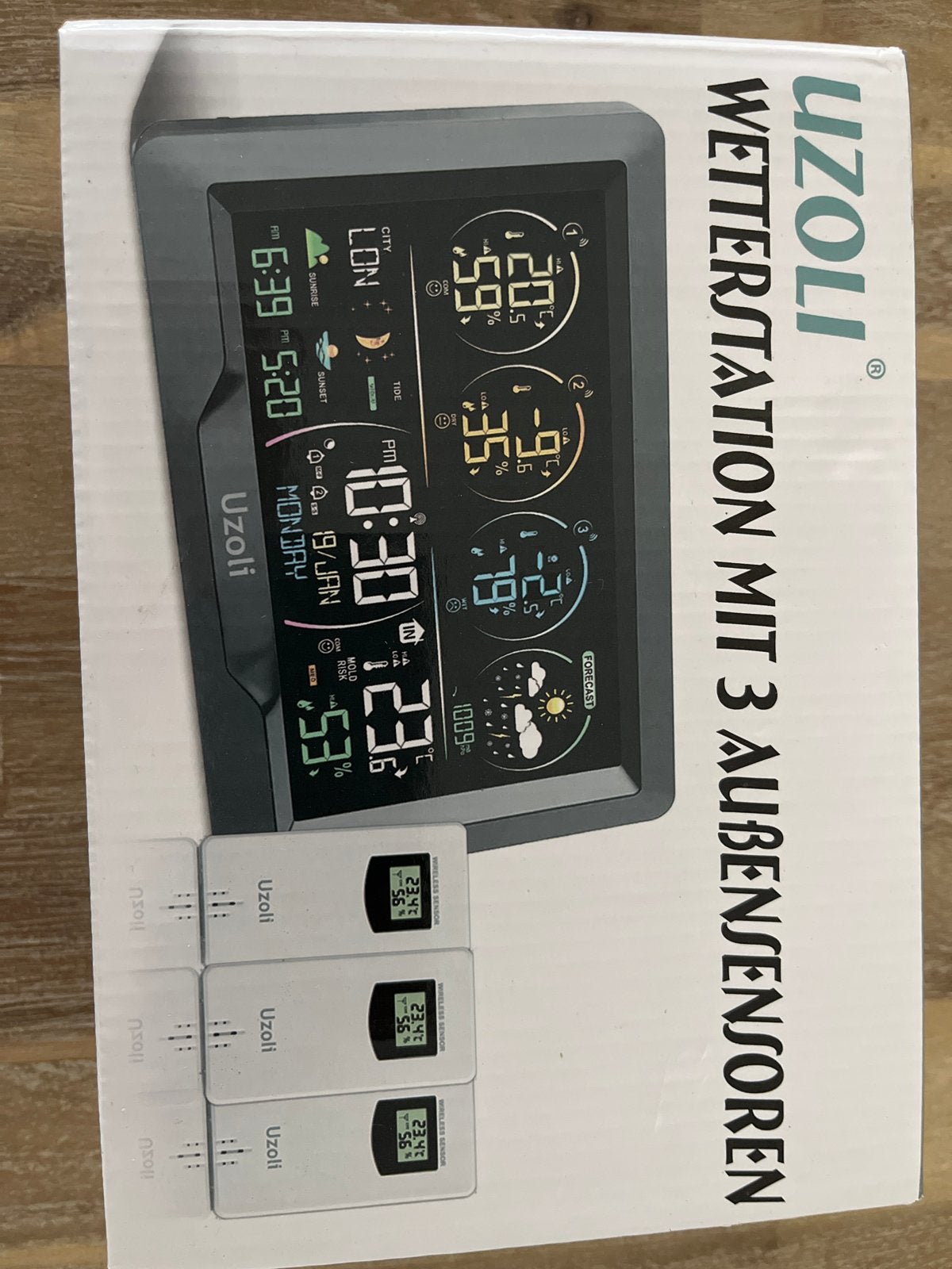 Uzoli Weerstation met 3 Buitensensoren, Ophalen, Nieuw, Weerstation
