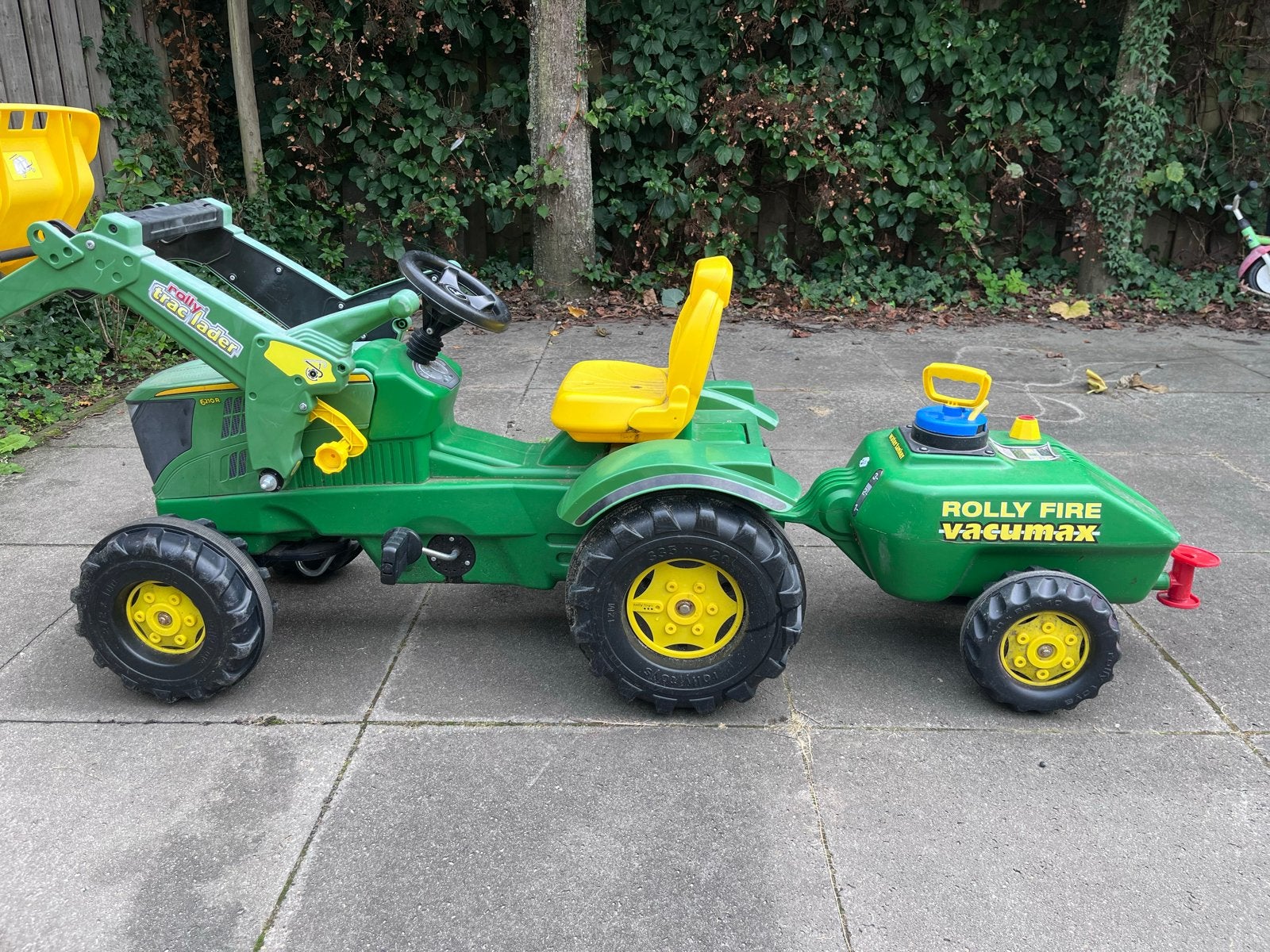 Rolly Toys John Deere traptractor met voorlader en aanhanger, Ophalen, Zo goed als nieuw, Trapvoertuig