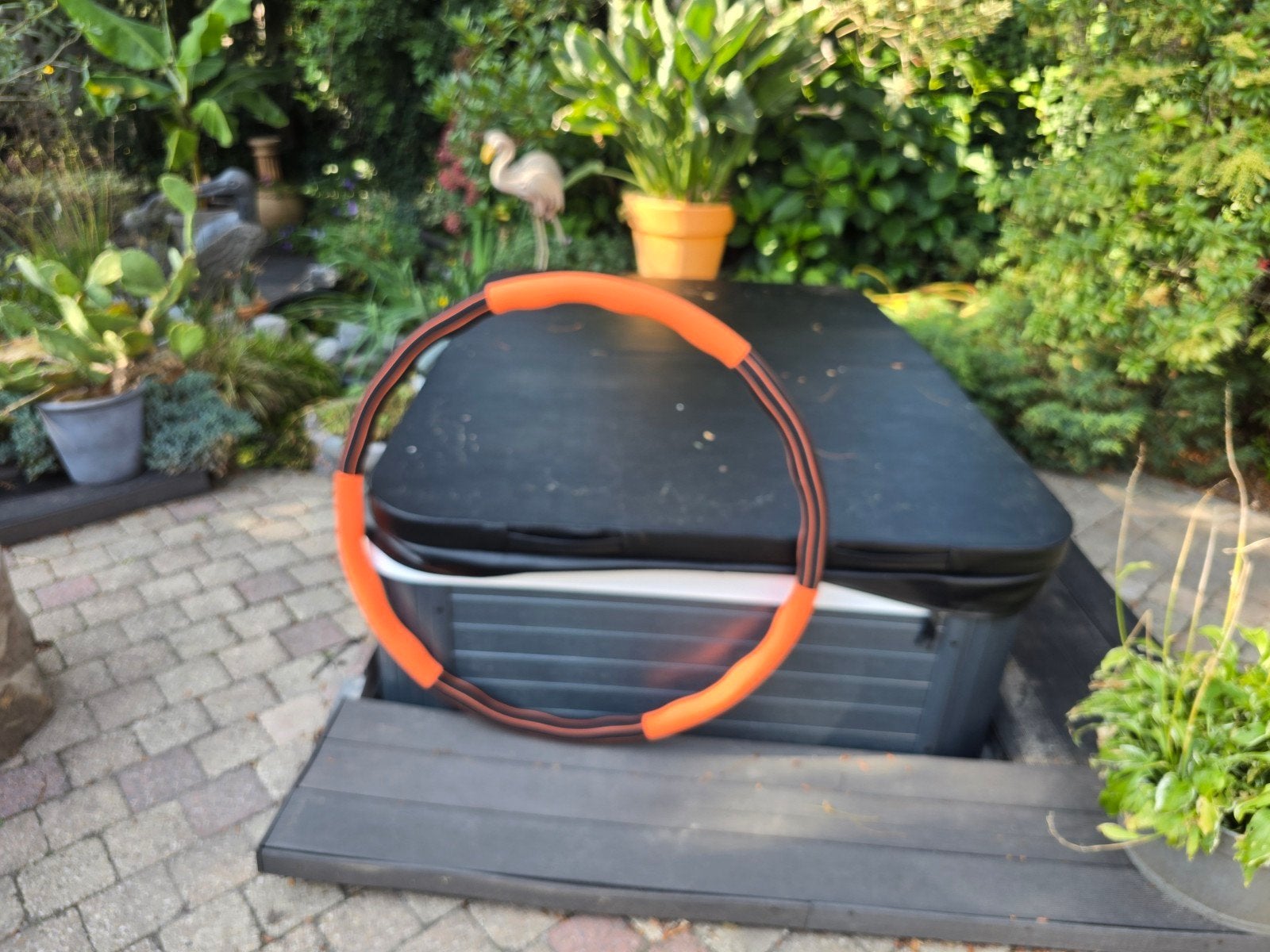 Bodyhoop Fitness Hoepel - Oranje/Zwart, Sport en Fitness, Ophalen, Zo goed als nieuw, Buik, Overige typen