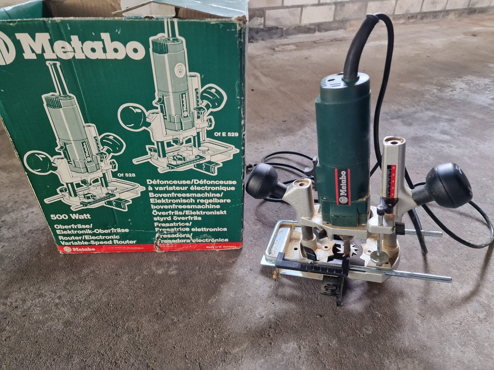 Metabo Bovenfrees OF 528 - 500 Watt, Ophalen, Gebruikt, Elektrisch, Bovenfrees