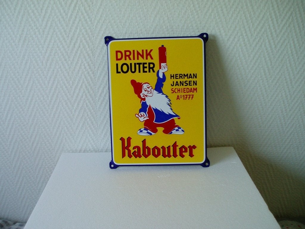 Emaille Drinklouter bord, Ophalen of Verzenden, Gebruikt, Reclamebord