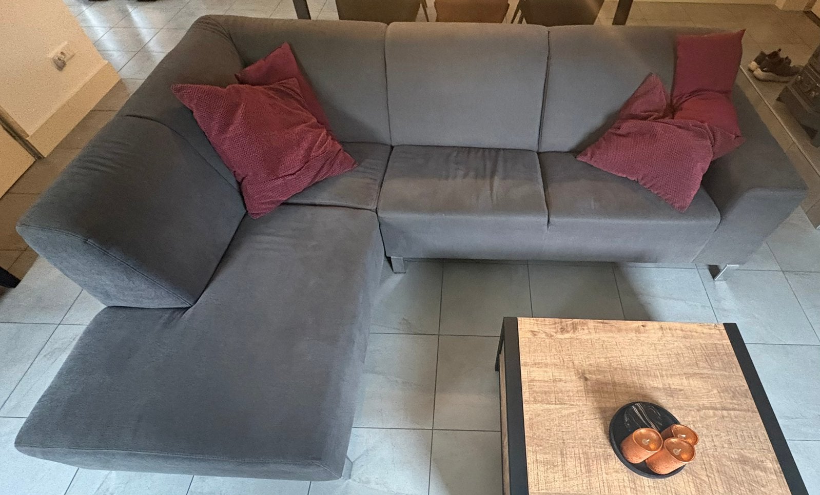 Te koop hoekbank 270x195x55, Ophalen, Gebruikt, Vierpersoons of meer