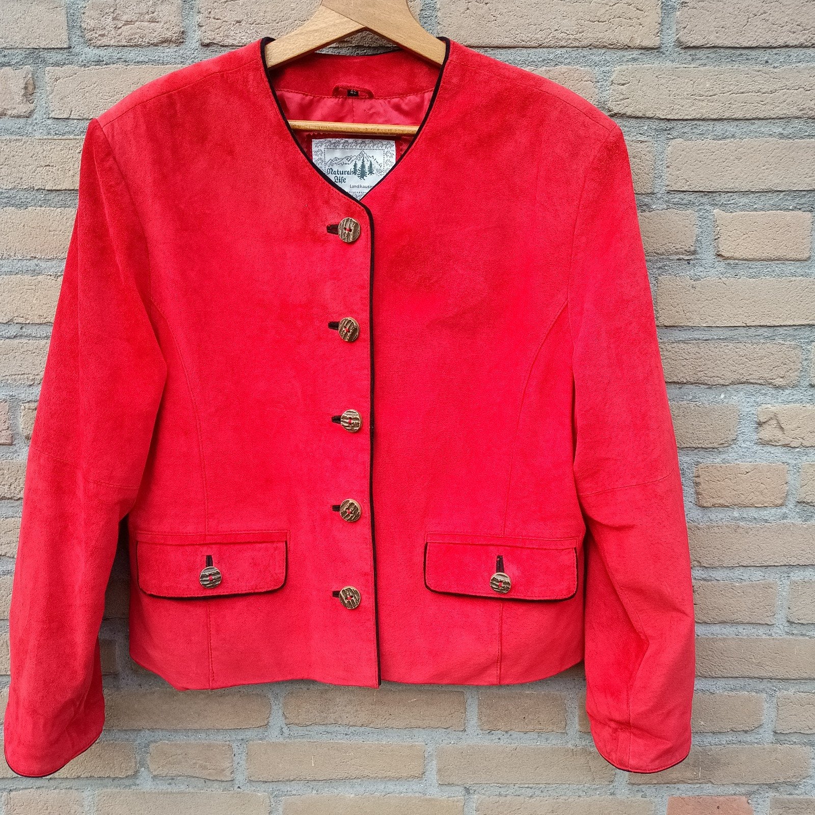 Echt leren 42 L Tiroler trachten blazer Oktoberfest, Maat 42/44 (L), Natural Life, Ophalen of Verzenden, Overige thema's
