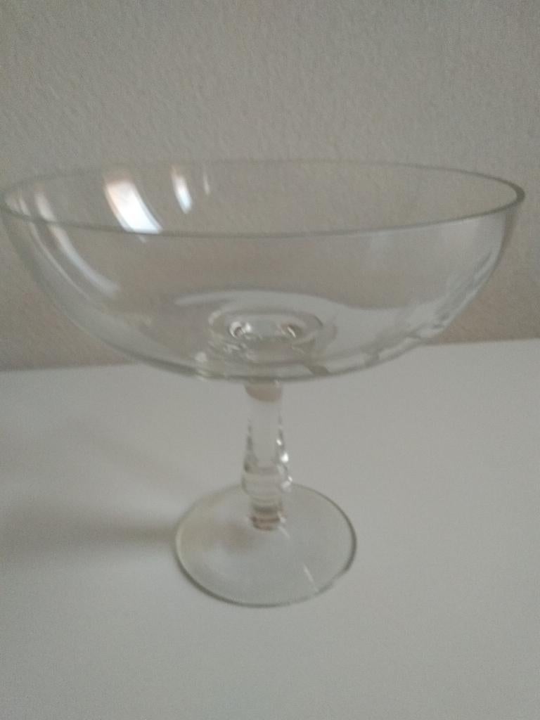 antiek geslepen glas, fruitschaal op voet, Ophalen of Verzenden