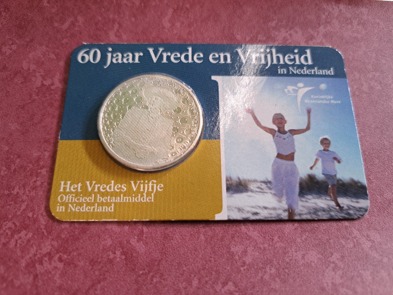 5 euro coincard 2005 Vrede en Vrijheid Vijfje Zilver, Postzegels en Munten, Ophalen of Verzenden, Koningin Beatrix, Euro's, Zilver