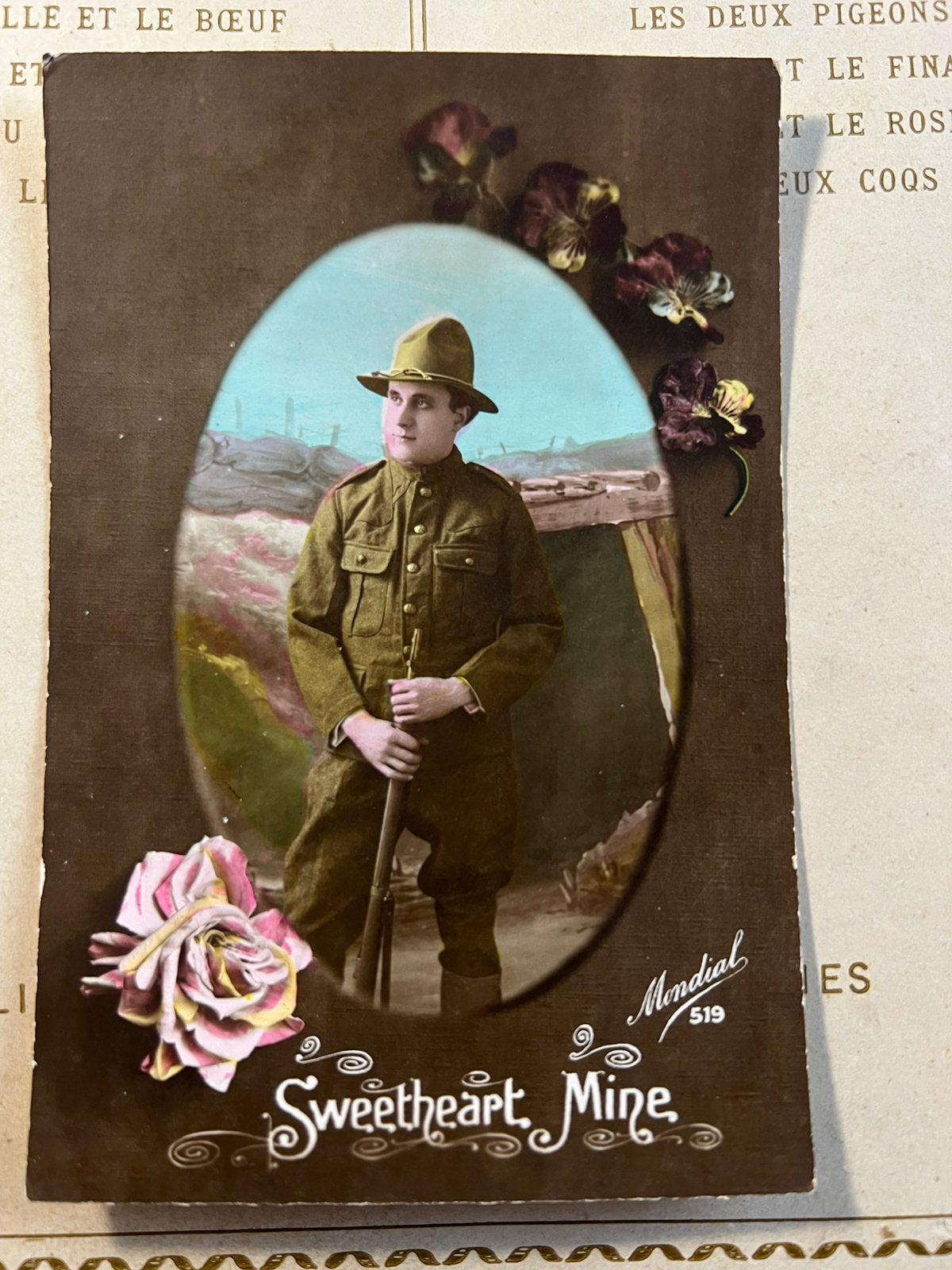 WO1 - Sweetheart Mine - Amerikaanse soldaat (GO), Ophalen of Verzenden, Voor 1920, Ongelopen, Overige thema's