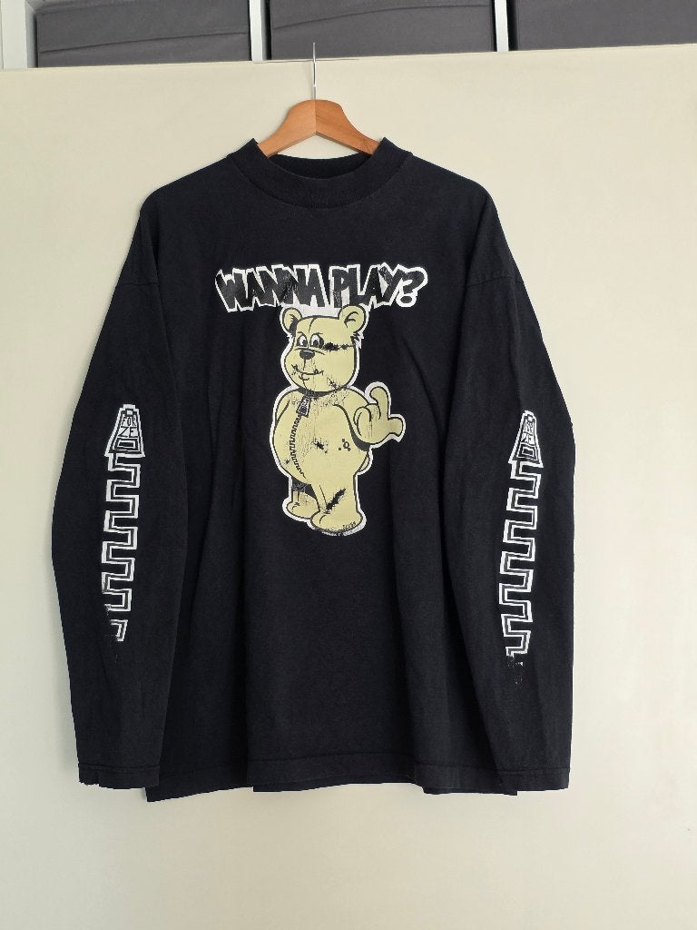 Paul Elstak "wanna Play" Longsleeve XL Thunderdome Gabber, Thunderdome, Zwart, Maat 56/58 (XL), Ophalen of Verzenden