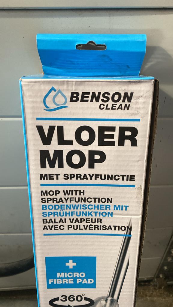 Nieuwe Benson Clean Vloermop met Sprayfunctie - Microvezel, Onbekend, Ophalen of Verzenden, Onbekend, Mop of Dweil
