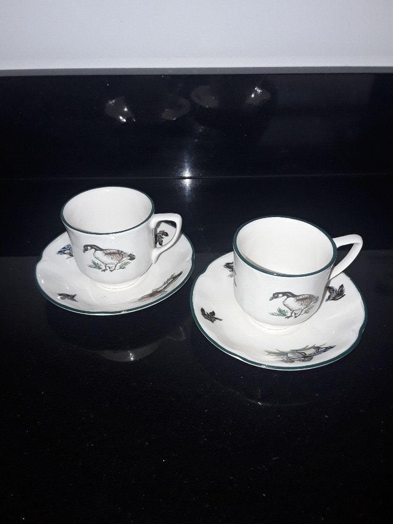 2 Johnson brothers espresso kop en schotels Brookshire, Verzenden, Zo goed als nieuw, Overige materialen, Kop en/of schotel