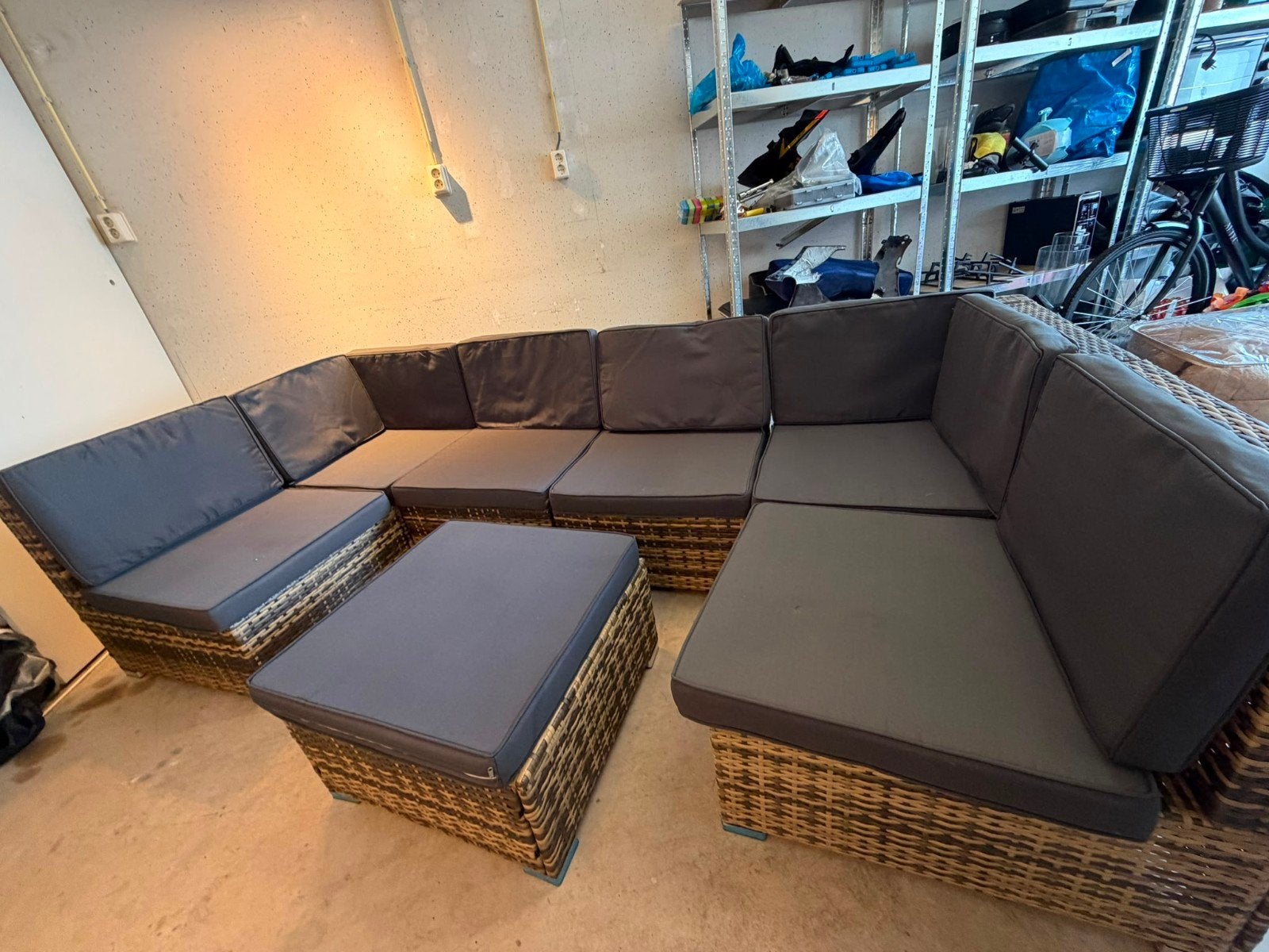 Tectake Wicker Loungeset Venetië - Zeer Goede Staat, Ophalen, Zo goed als nieuw, Wicker