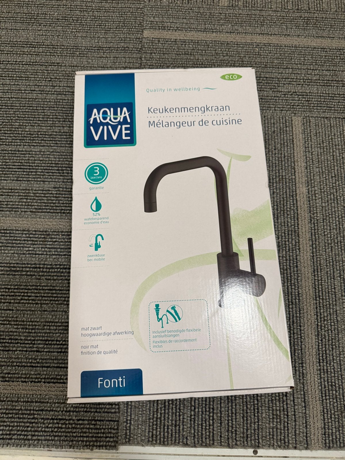 Aqua Vive Fonti Keukenmengkraan  Mat Zwart ( NIEUW), Ophalen, Nieuw, Kraan