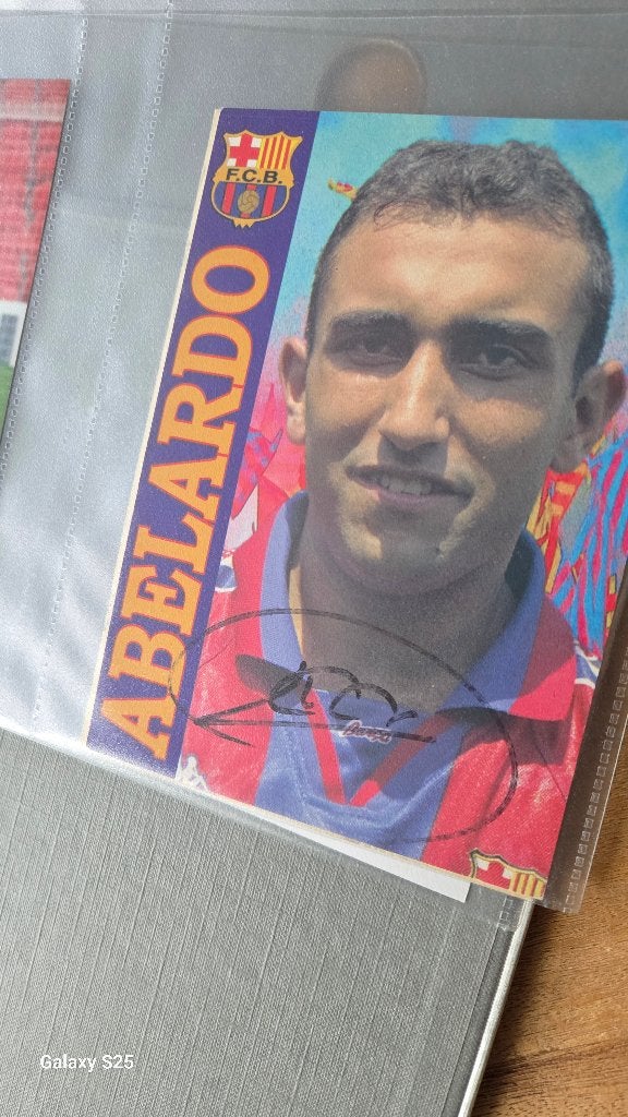 Spelerskaart originele handtekening Abelardo Barcelona, Verzamelen, Ophalen of Verzenden, Zo goed als nieuw, Buitenlandse clubs