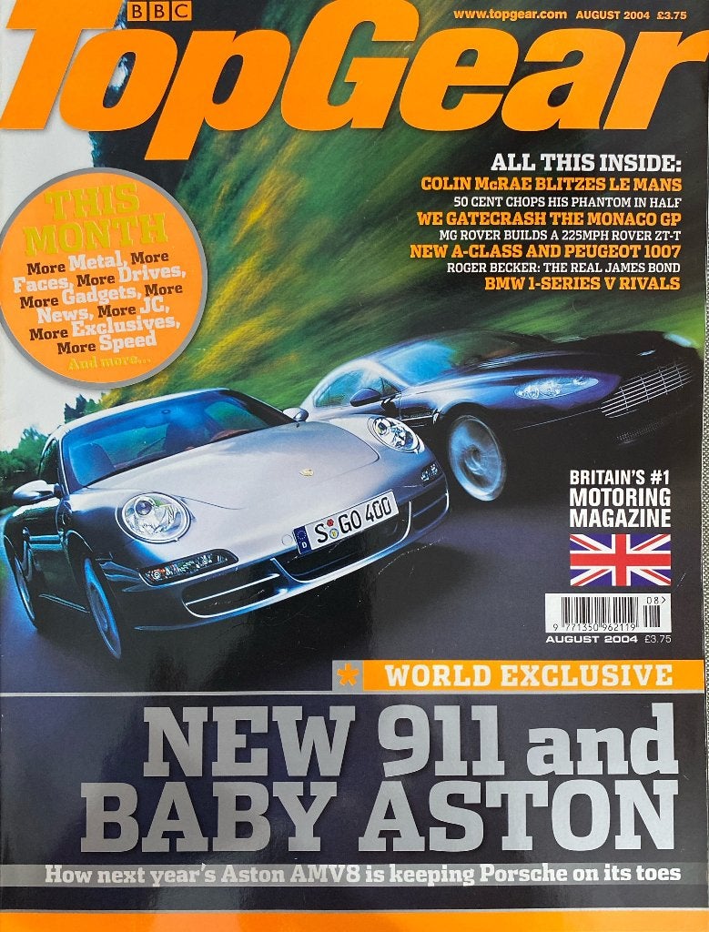 TopGear Magazine Augustus 2004 - Nieuwe 911 & Baby Aston, Gelezen, Diverse auteurs, Ophalen of Verzenden, Porsche