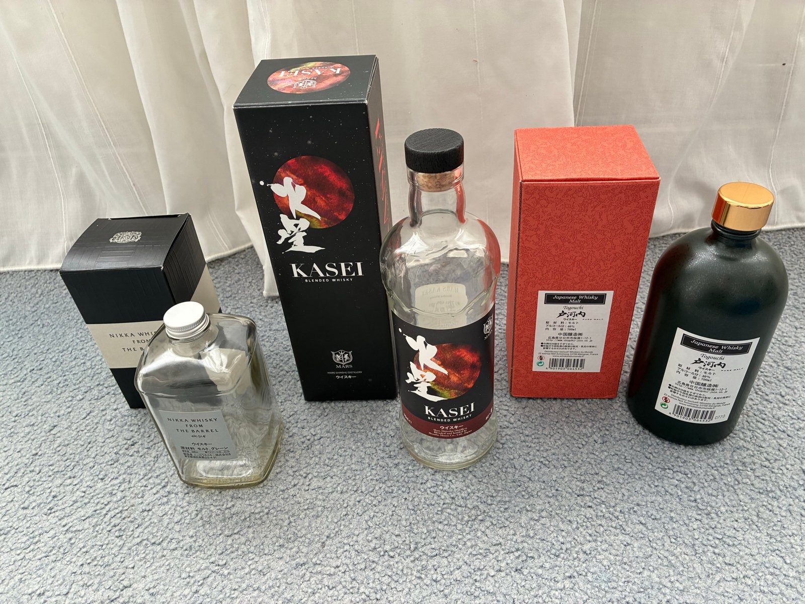 Lege Japanse whisky flessen en dozen - Nikka, Kasei, Verzamelen, Wijnen, Ophalen of Verzenden, Gebruikt