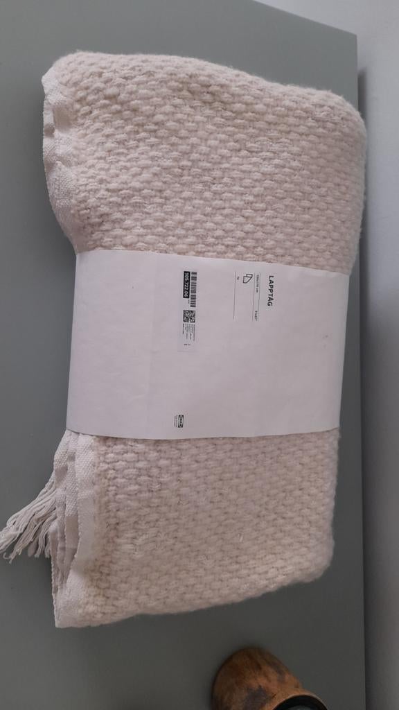 IKEA LAPPSTÅG Plaid - Crème, 130x170 cm, Huis en Inrichting, 100 tot 150 cm, Modern, Scandinavisch, Nieuw, Ophalen of Verzenden