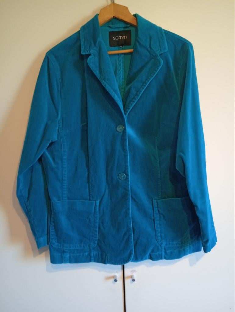 Samm Corduroy Jasje Maat 44 - Turquoise, Blauw, Maat 42/44 (L), Zo goed als nieuw, Samm