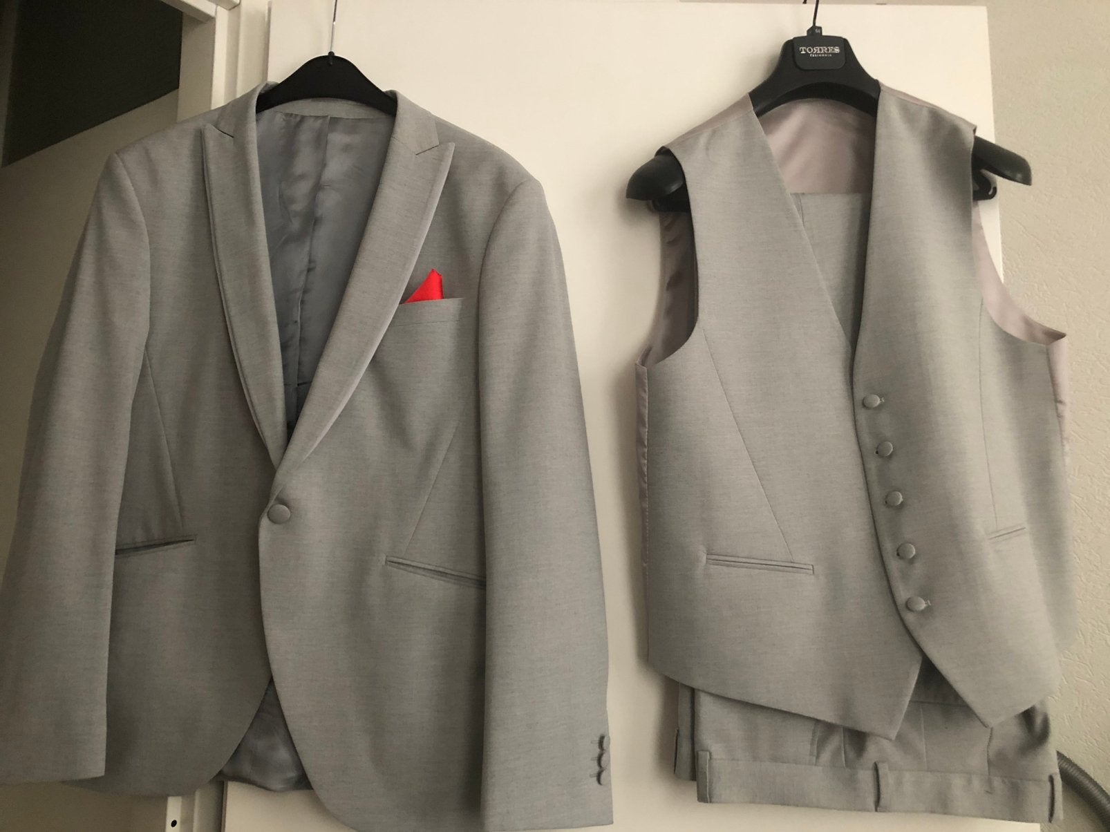 Grijs  mannenpak, Ophalen of Verzenden, Zo goed als nieuw, Maat 52/54 (L), Grijs