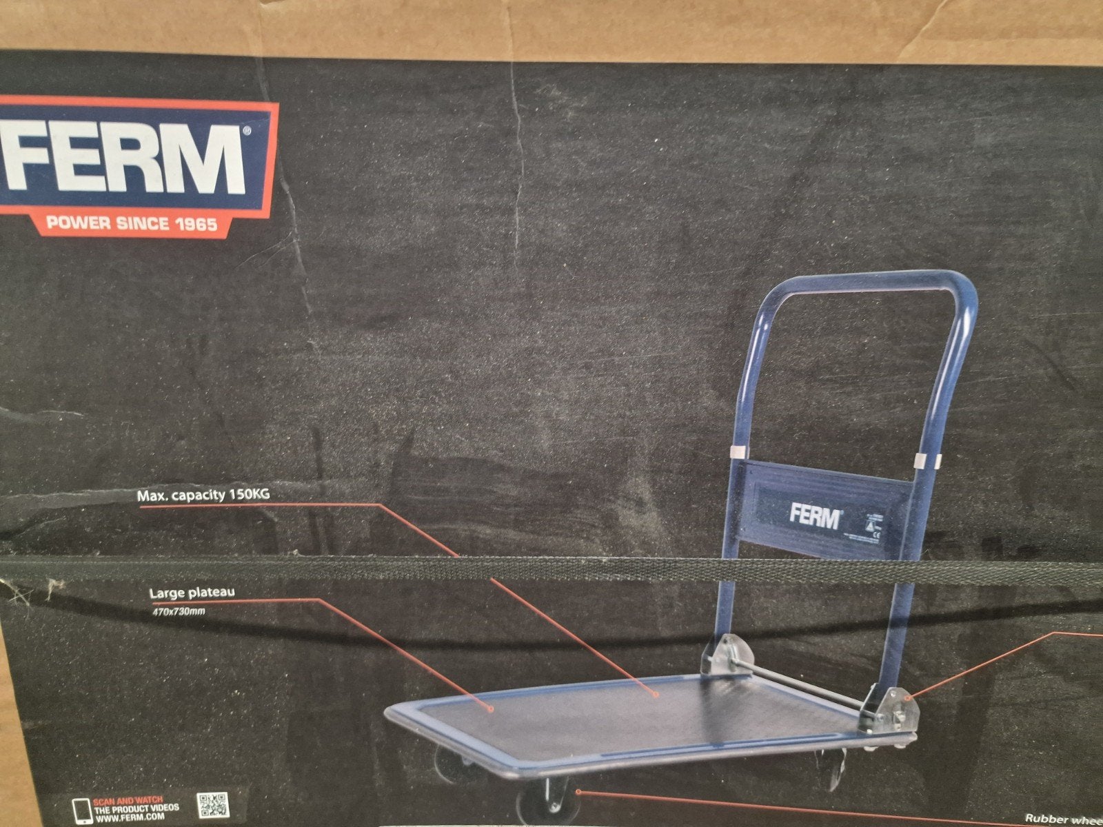 Ferm Transportkar - Max. 150KG - Nieuw in doos, Doe-het-zelf en Verbouw, Ophalen, Nieuw, Transportkar