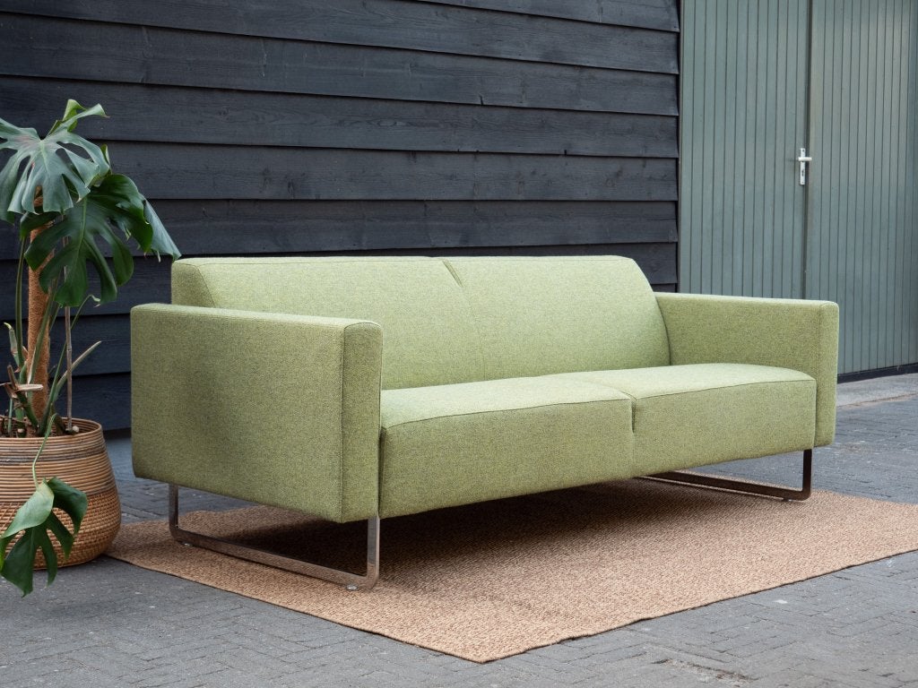 Artifort Mare | 2,5 zits design bank Groen wol | NIEUWSTAAT!, Tweepersoons, 75 tot 100 cm, Ophalen of Verzenden, Zo goed als nieuw