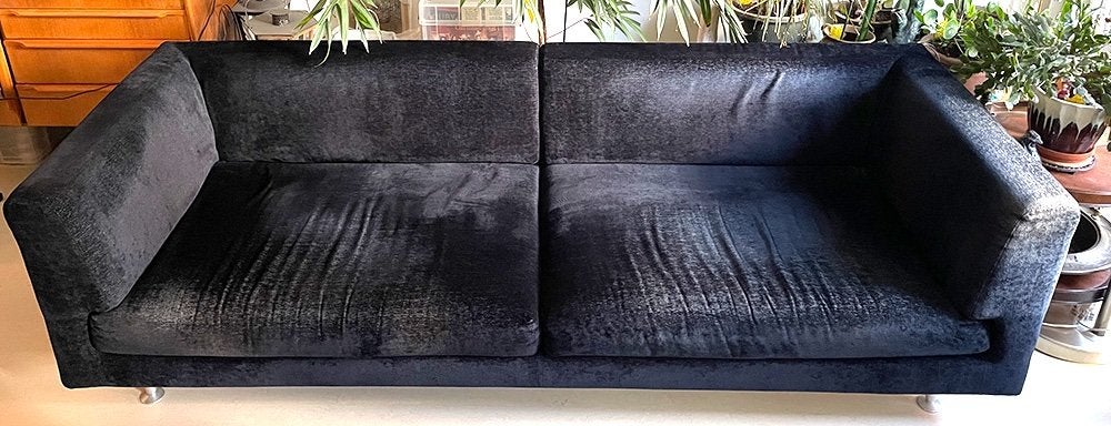 Grote zwarte design bank, Huis en Inrichting, Ophalen, Gebruikt, 75 tot 100 cm, Rechte bank