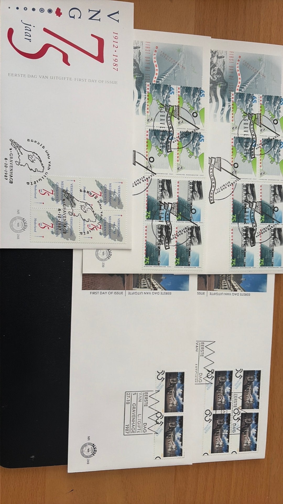 5x fdc 239, 248 en 249 anders geplakt, Ophalen of Verzenden, Onbeschreven, Nederland