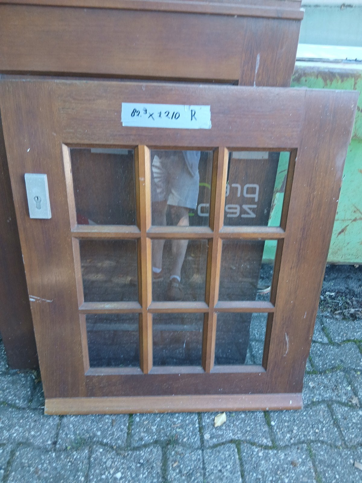 Deelbare hardhouten deur met glas, Gebruikt, 80 tot 100 cm, Ophalen of Verzenden, Buitendeur