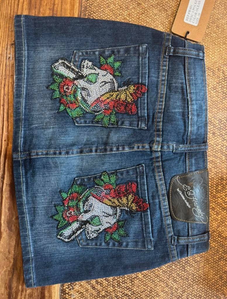 Ed hardy rokje, Blauw, Nieuw, Ophalen of Verzenden, Maat 36 (S)